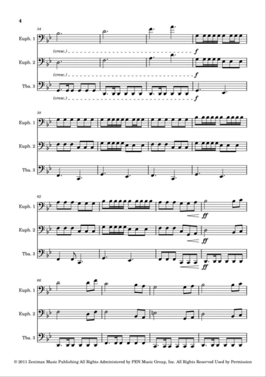 Dragonborn (Skyrim Theme) Euphonium scores gallery preview page 4