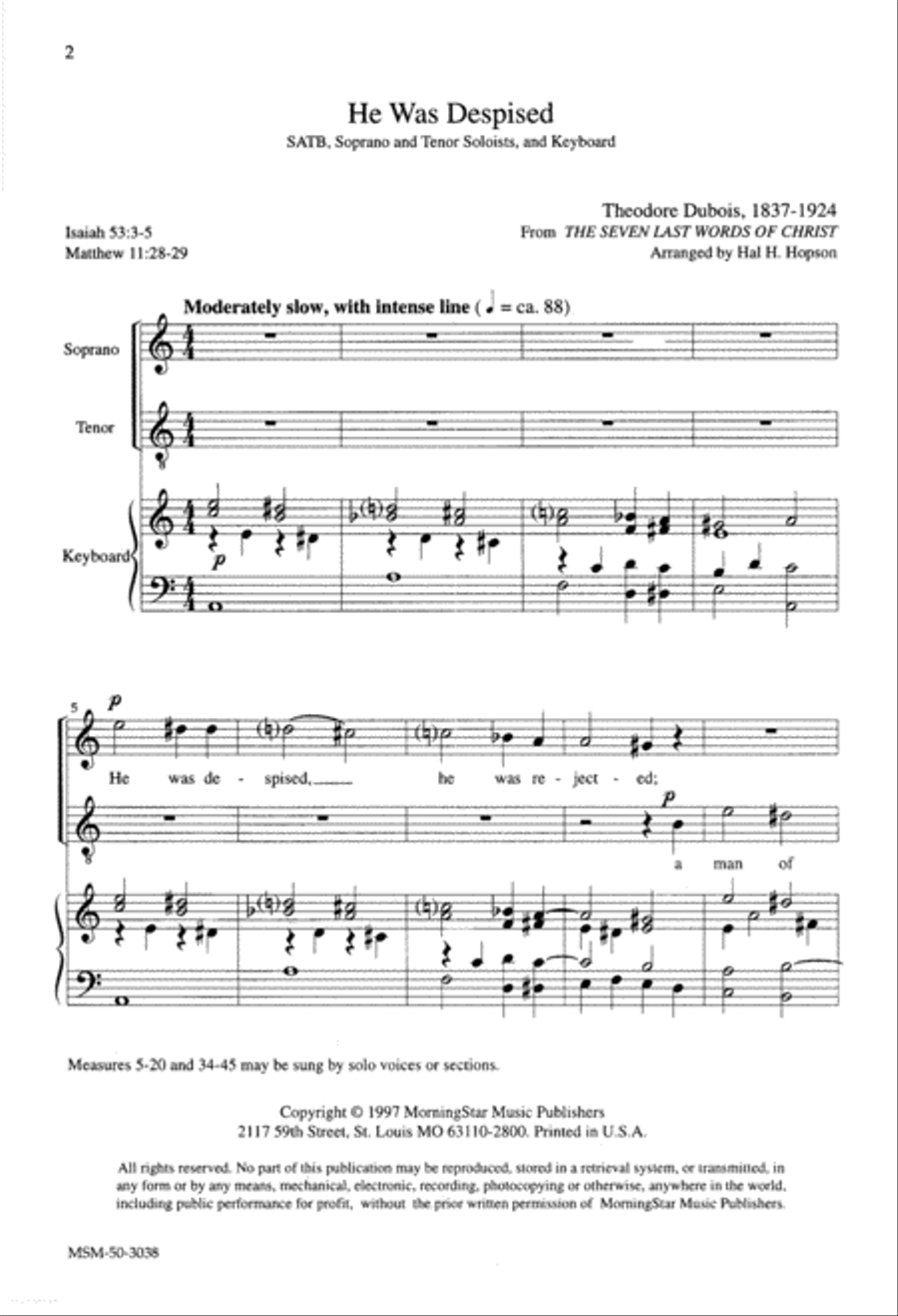 He Was Despised He Was Despised 4-Part scores gallery preview page 2