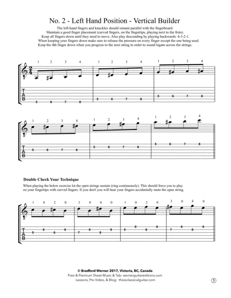 20 Favorite Exercises for Classical Guitar Acoustic Guitar - Digital Sheet Music
