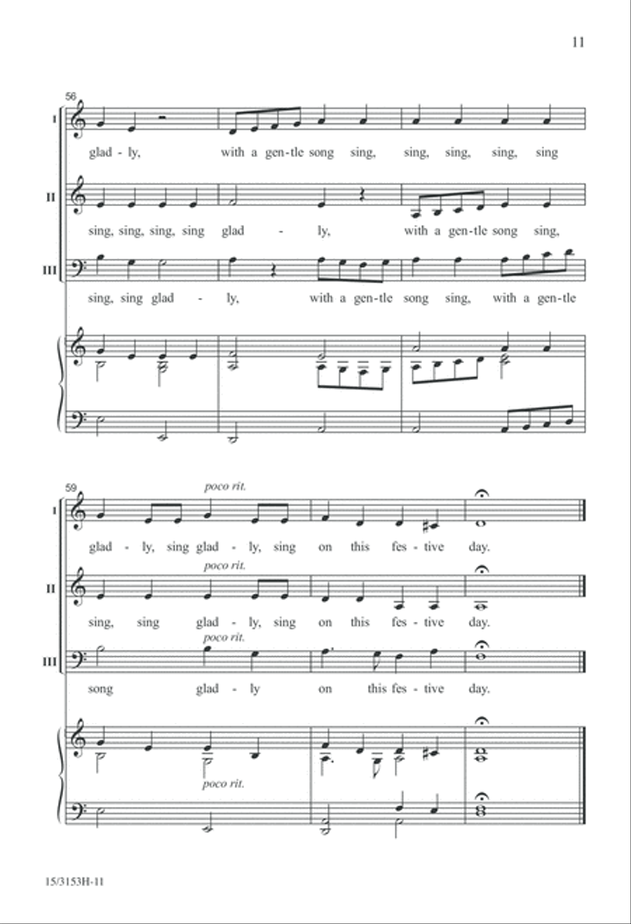Sing Gladly Sing Gladly 3-Part scores gallery preview page 11