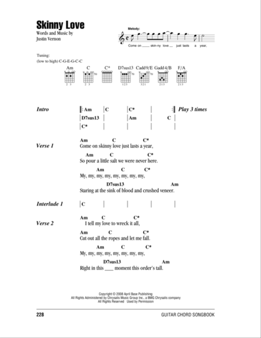 Skinny Love Skinny Love Acoustic Guitar scores gallery preview page 1
