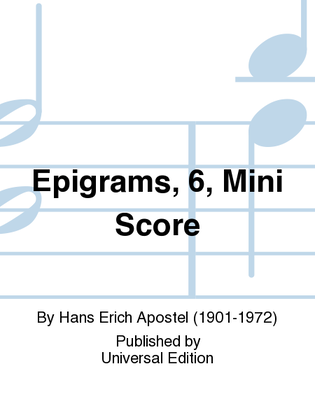 Book cover for Epigrams, 6, Mini Score