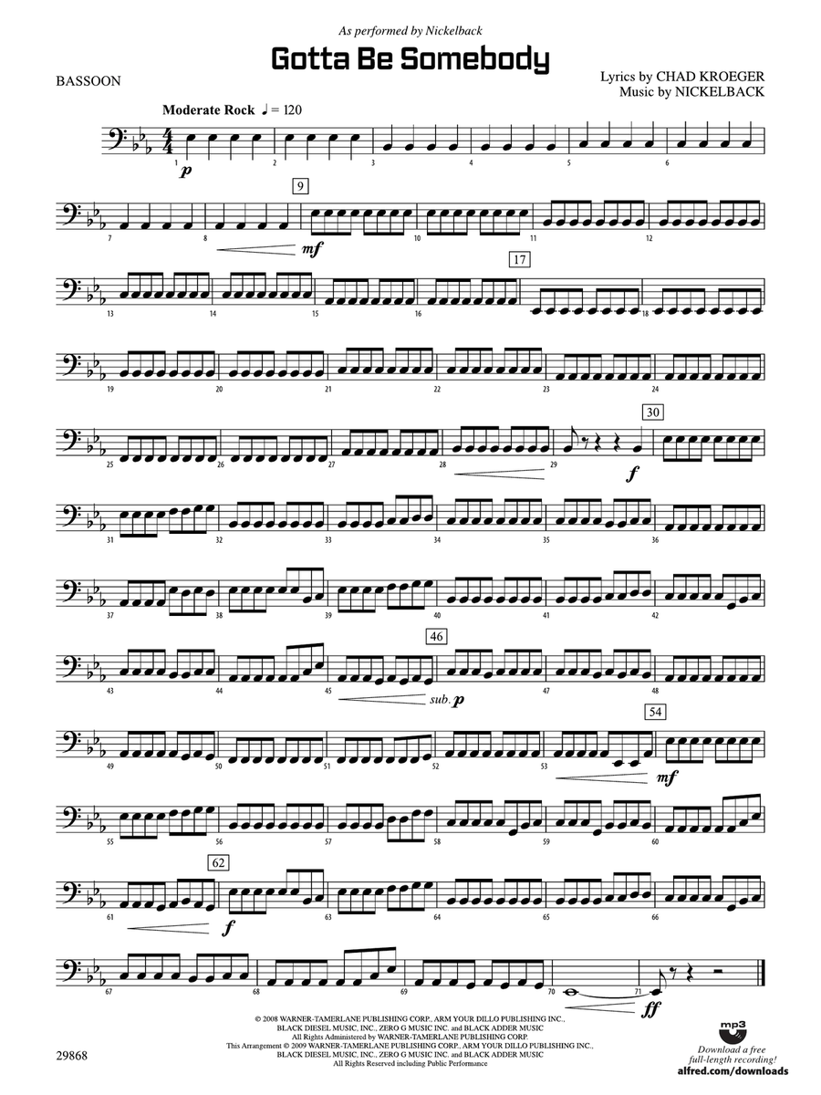 Gotta Be Somebody: Bassoon