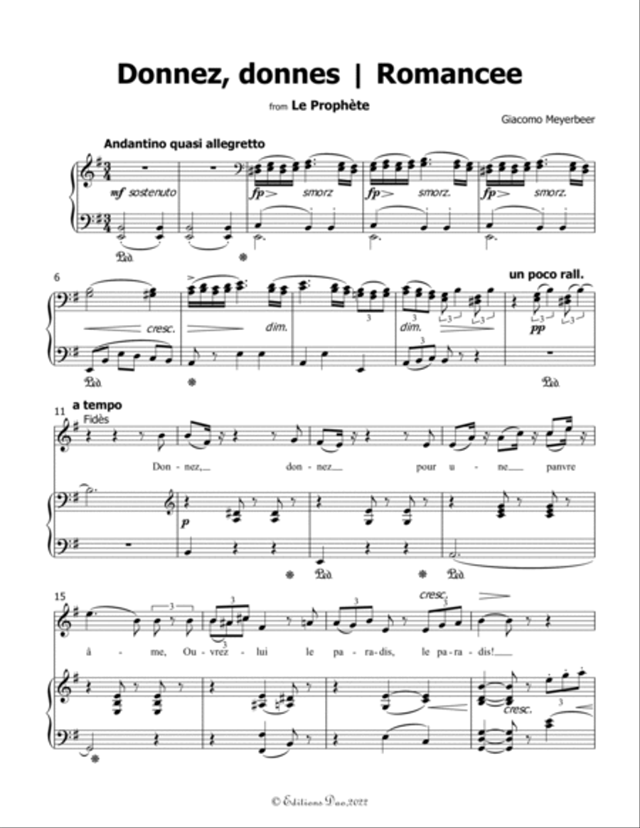 Donnez, donnes, by Meyerbeer, in e minor Voice scores gallery preview page 3