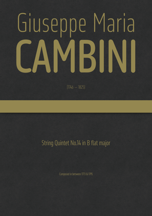 Cambini - String Quintet No.14 in B flat major