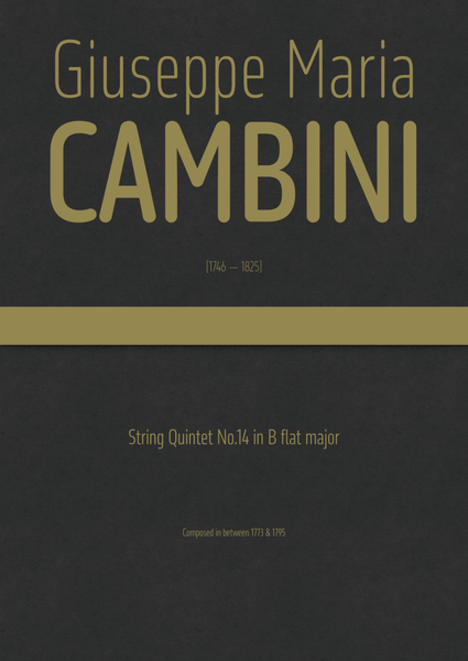 Cambini - String Quintet No.14 in B flat major image number null