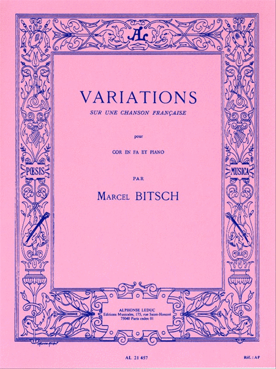 Variations Sur Un Chanson Francaise (horn & Piano)