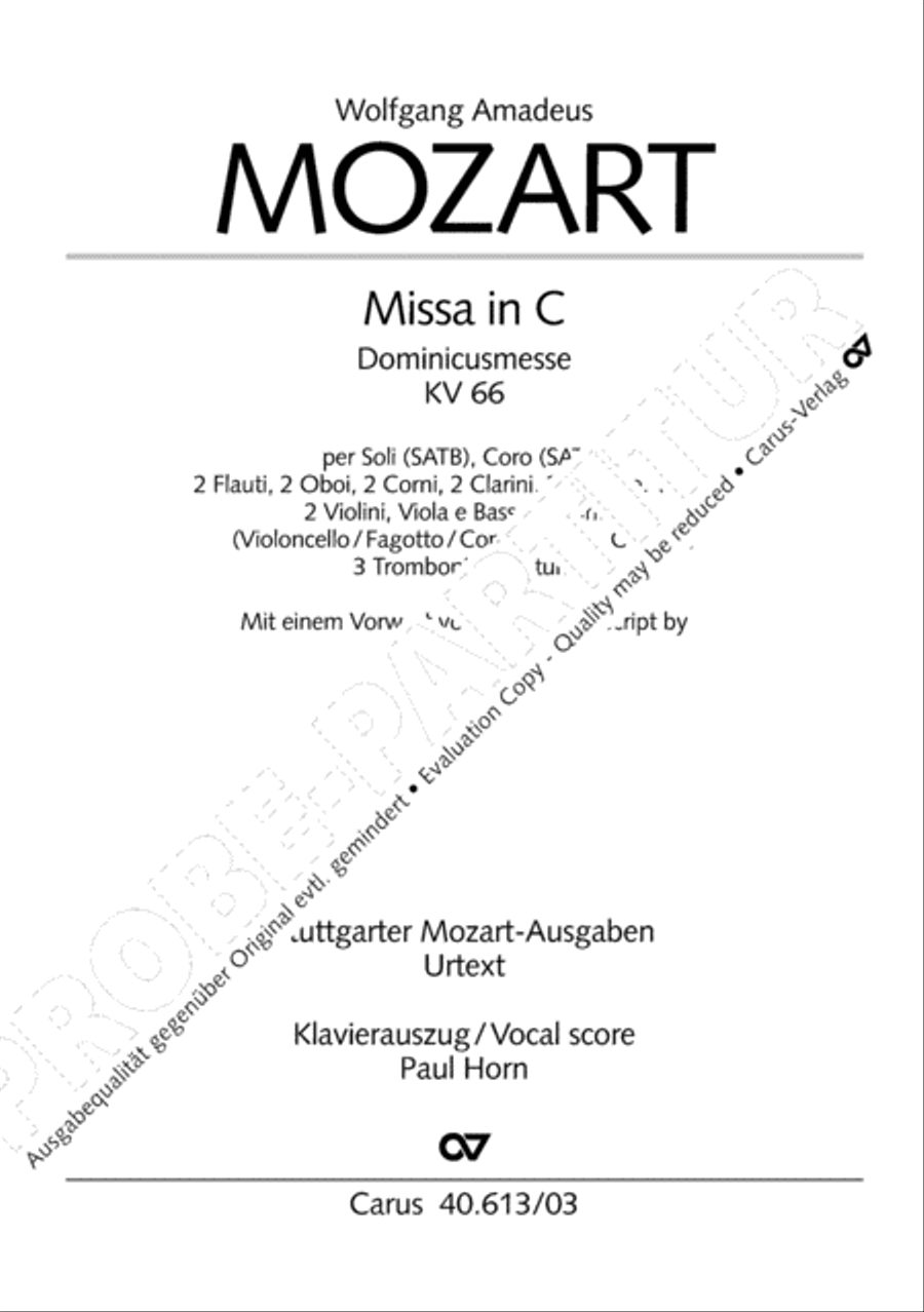 Mass in C (Missa in C) 4-Part scores gallery preview page 2