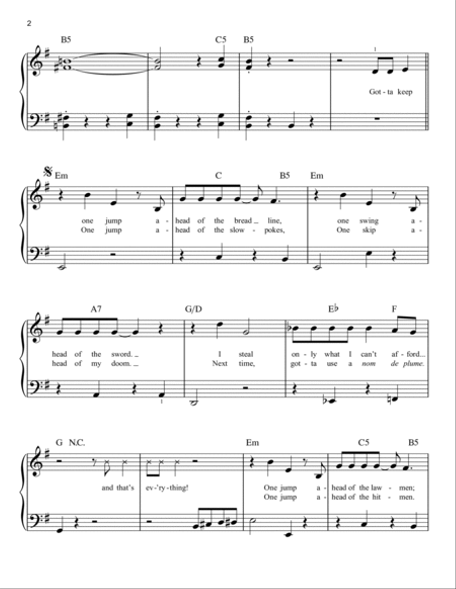One Jump Ahead (from Disney's Aladdin) Easy Piano scores gallery preview page 2