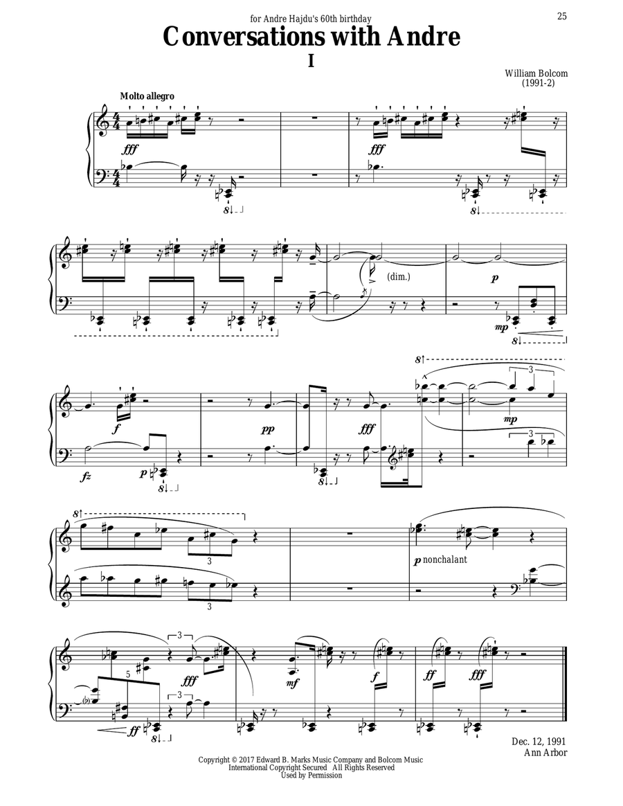 Conversations with Andre Conversations with Andre Piano Solo scores gallery preview page 1