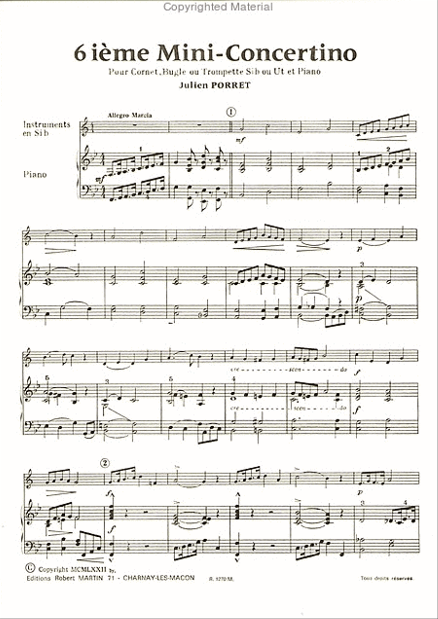6ème Mini-concertino 6ème Mini-concertino Trumpet Solo scores gallery preview page 2