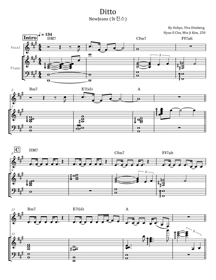 Ditto Ditto Voice scores gallery preview page 1