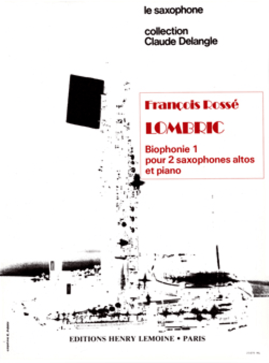 Lombric by Francois Rosse Saxophone Duet - Sheet Music