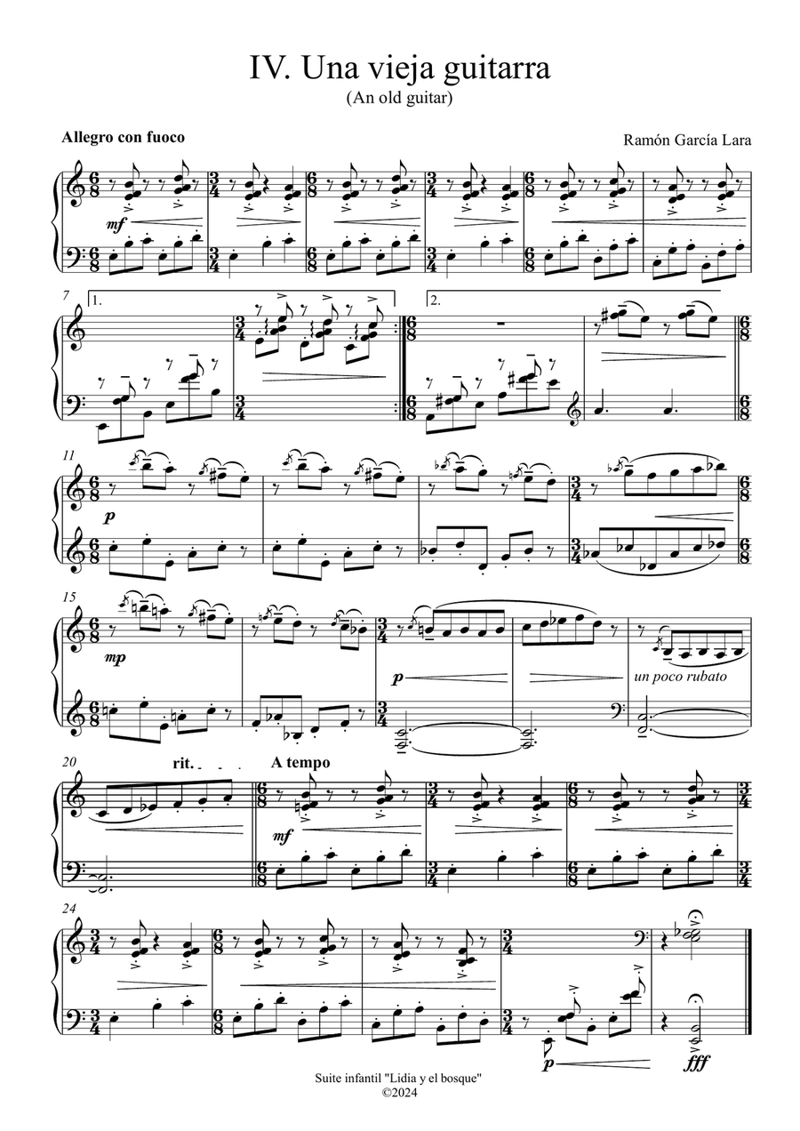 IV. An old guitar - Children's piano suite 