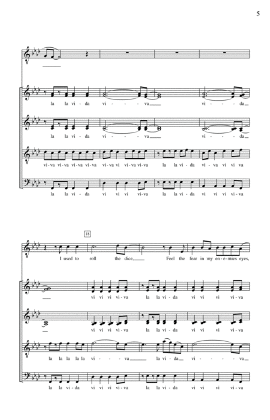 Viva La Vida (arr. Deke Sharon) 4-Part scores gallery preview page 3