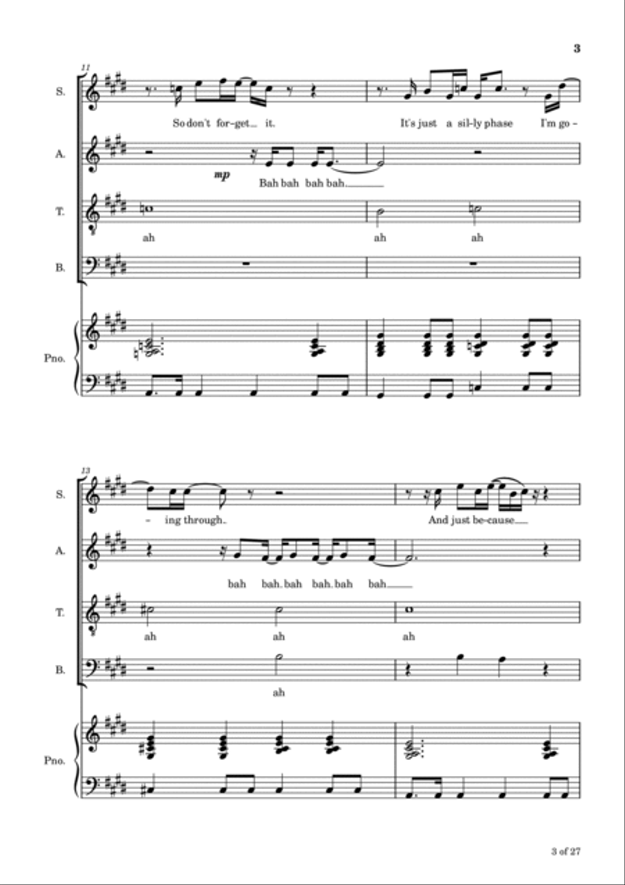 I'm Not In Love 4-Part scores gallery preview page 4