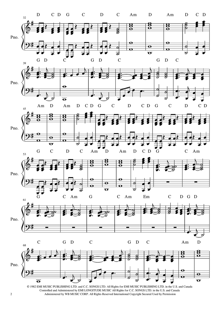 Here I Go Again Piano, Vocal scores gallery preview page 2