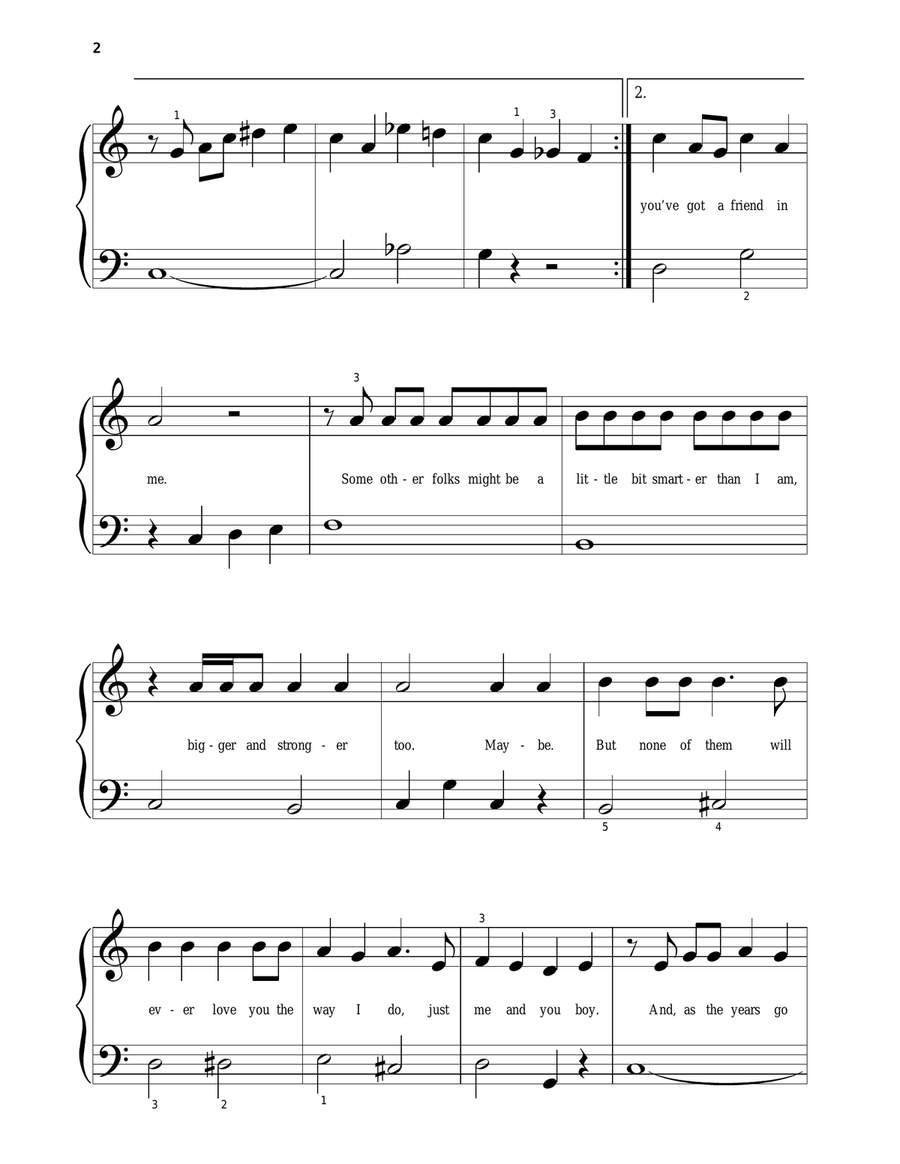 You've Got A Friend In Me (from Toy Story) Easy Piano scores gallery preview page 2