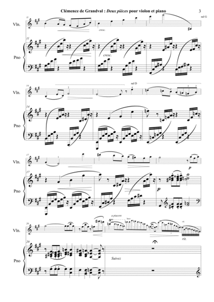 Clémence de Grandval : Two pieces for violin and piano