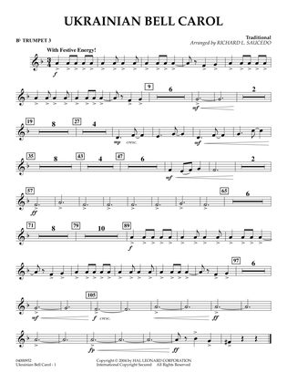 Ukrainian Bell Carol (arr. Richard L. Saucedo) - Bb Trumpet 3