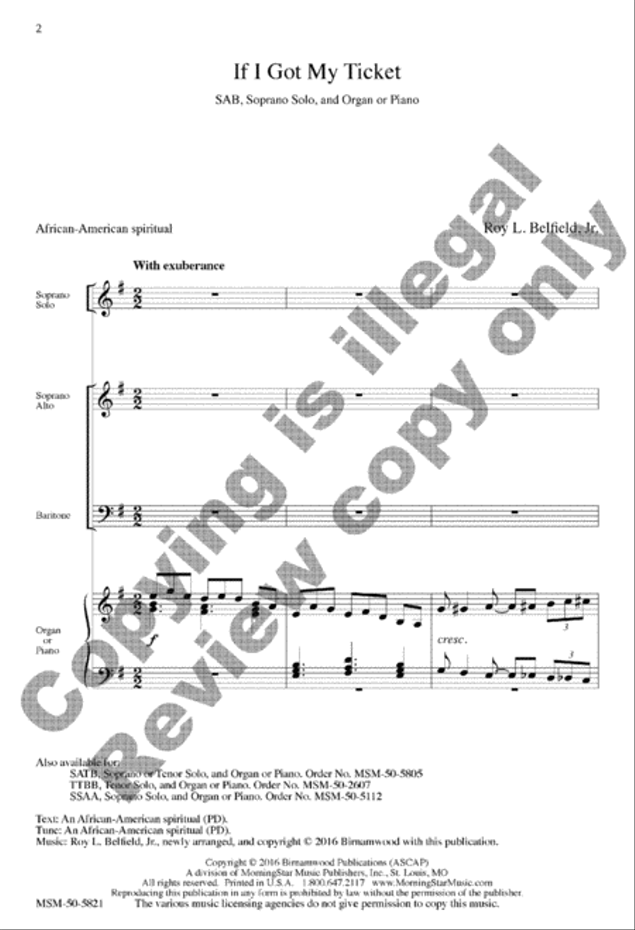 If I Got My Ticket If I Got My Ticket 3-Part scores gallery preview page 16