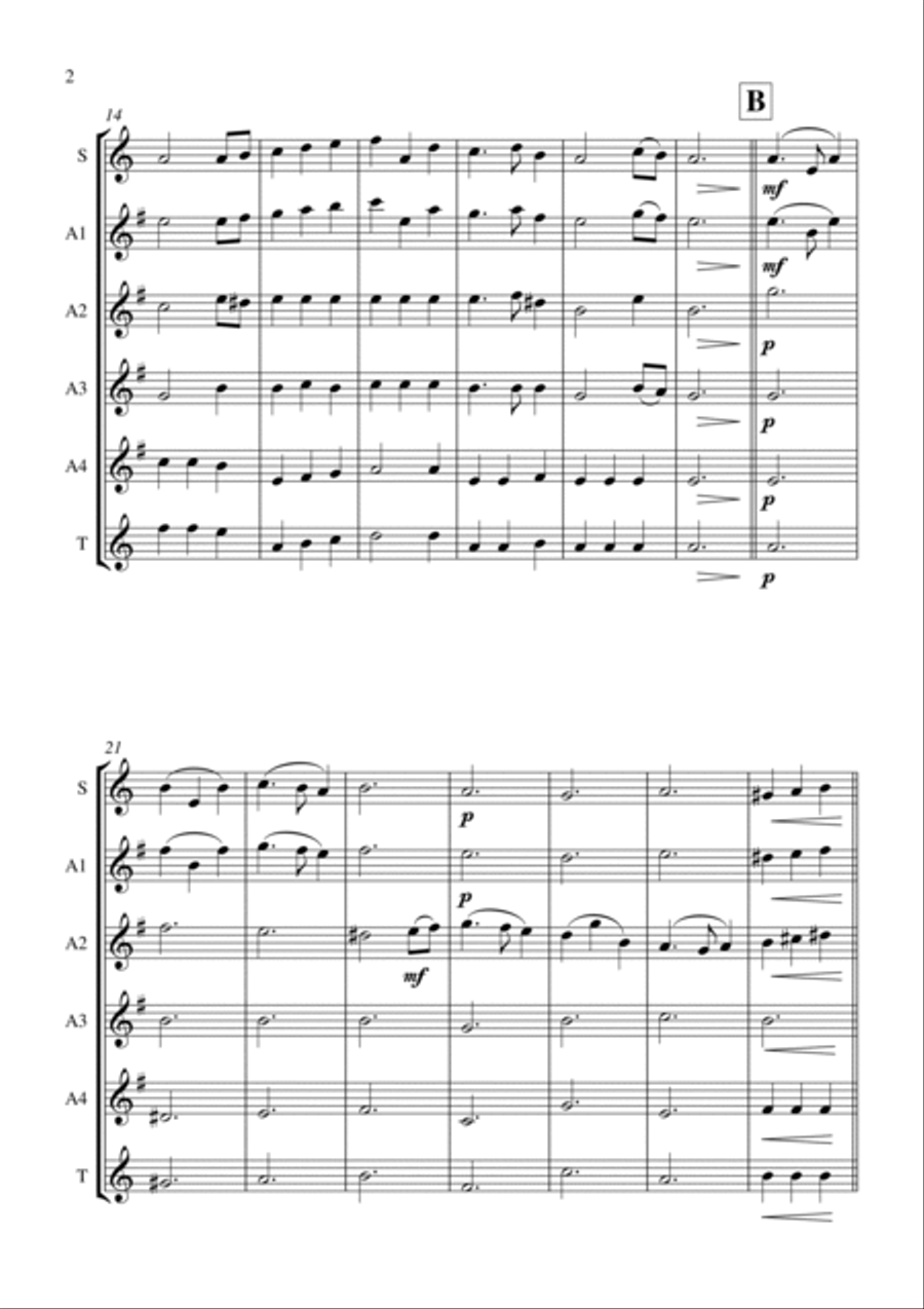Pirates Of The Caribbean Saxophone Quartet scores gallery preview page 2