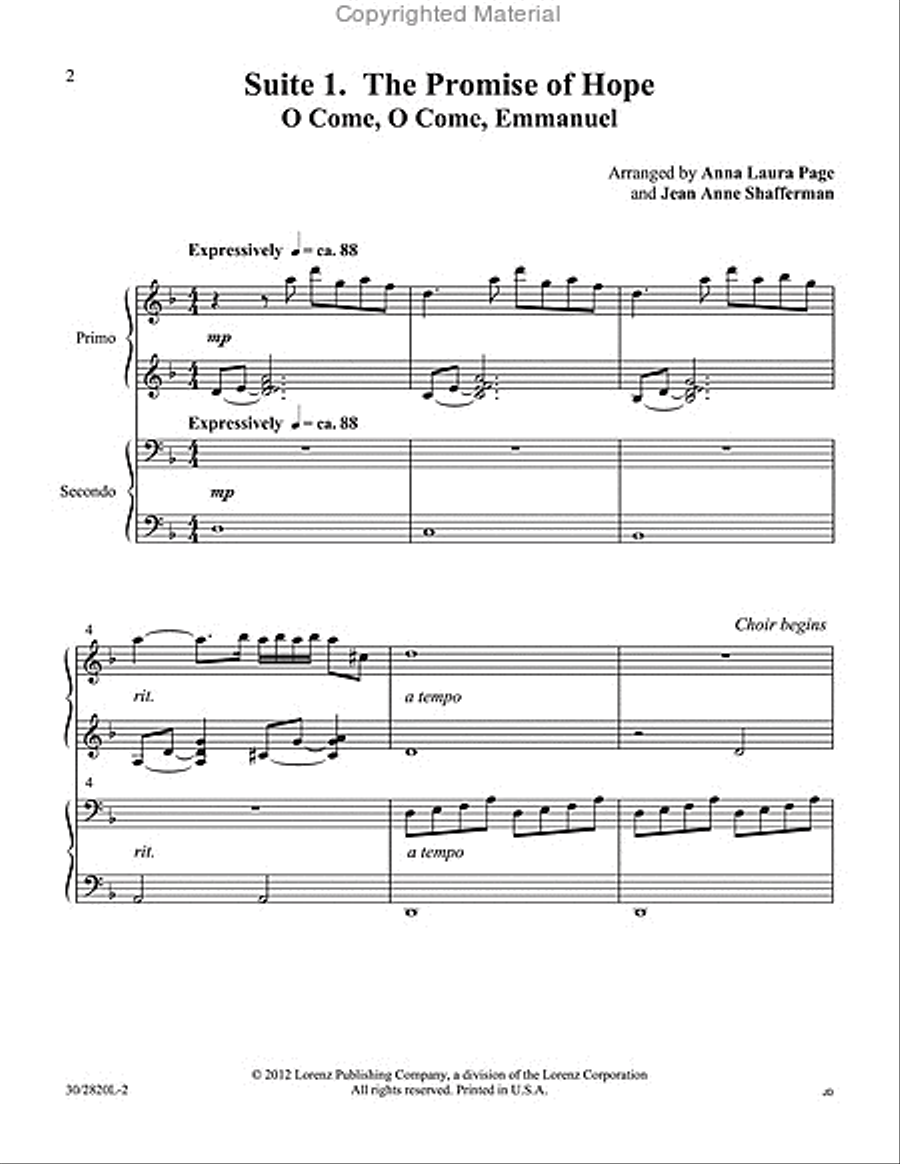 A Garland of Carols - 4-hand Piano Part Choir scores gallery preview page 2
