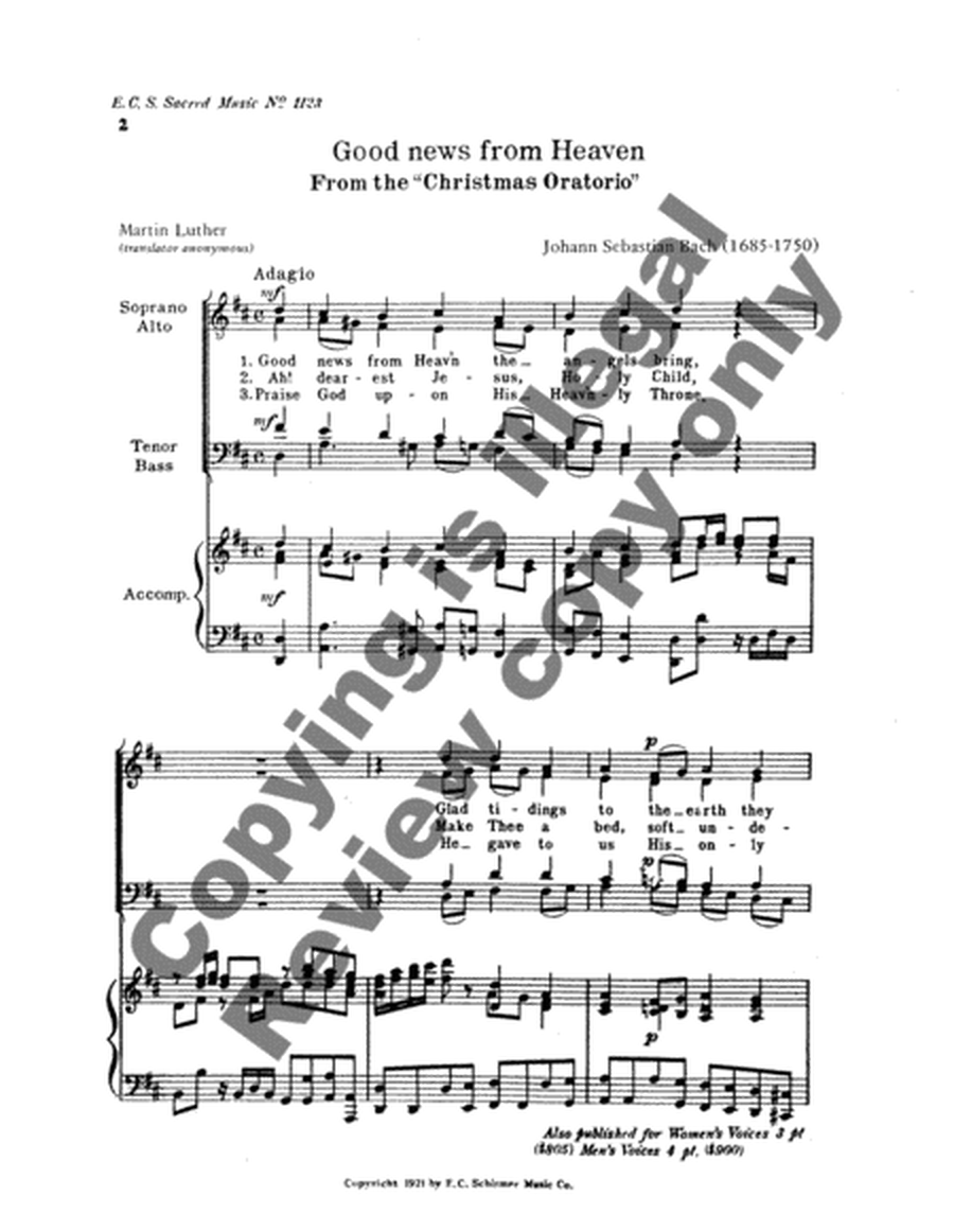 Christmas Oratorio: Good News from Heaven