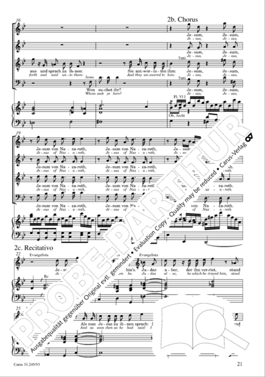 St. John Passion (Johannes-Passion) 4-Part scores gallery preview page 22