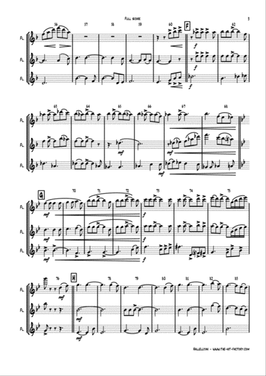 Hallelujah Woodwind Ensemble scores gallery preview page 3