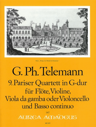 Book cover for 9th Paris Quartet G major TWV 43:G4