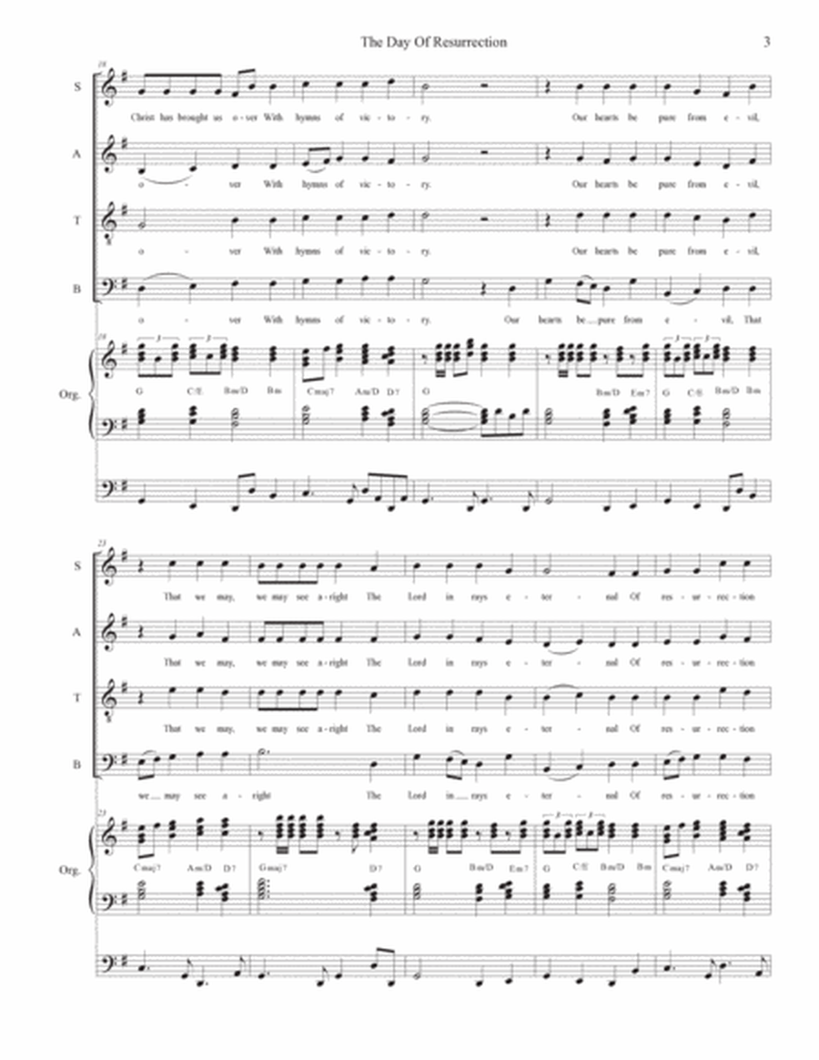 The Day Of Resurrection (SATB - Organ accompaniment) image number null