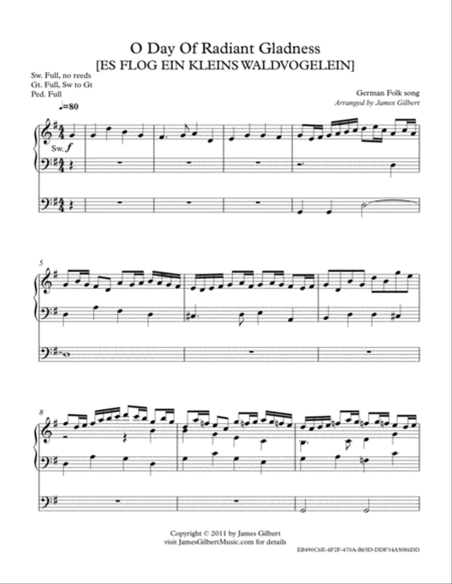 O Day of Radiant Gladness Organ Solo scores gallery preview page 2
