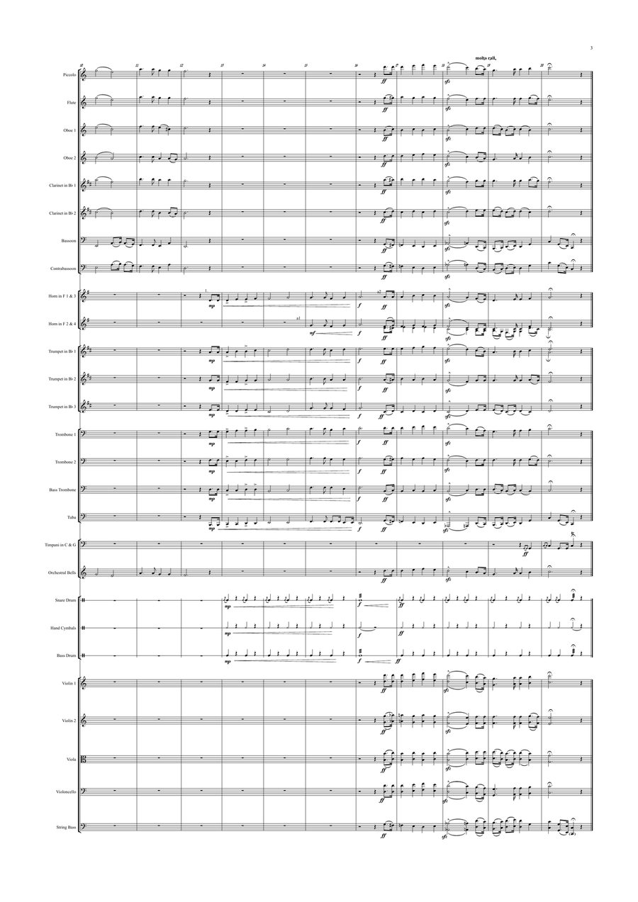 Norwegian National Anthem for Symphony Orchestra (Orchestre national d'Île-de-France Edition) Full Orchestra scores gallery preview page 3