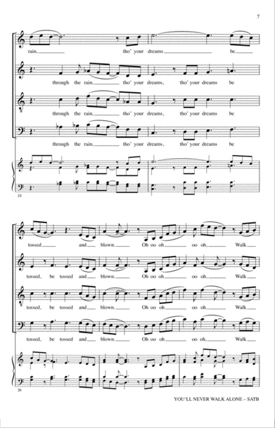 You'll Never Walk Alone (arr. Kirby Shaw) 4-Part scores gallery preview page 6