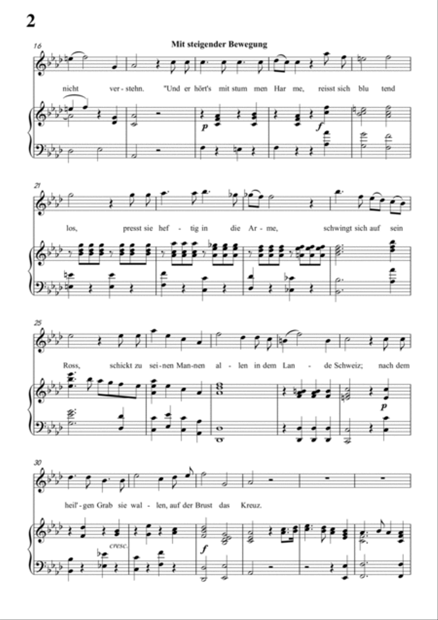Schubert-Ritter Toggenburg in bA for Vocal and Piano Voice scores gallery preview page 3