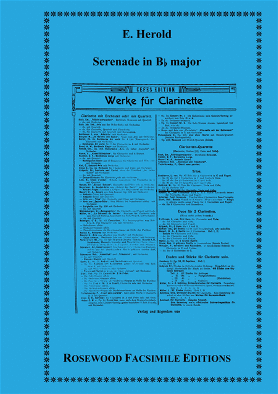 Serenade in Bb Clarinet scores gallery preview page 1