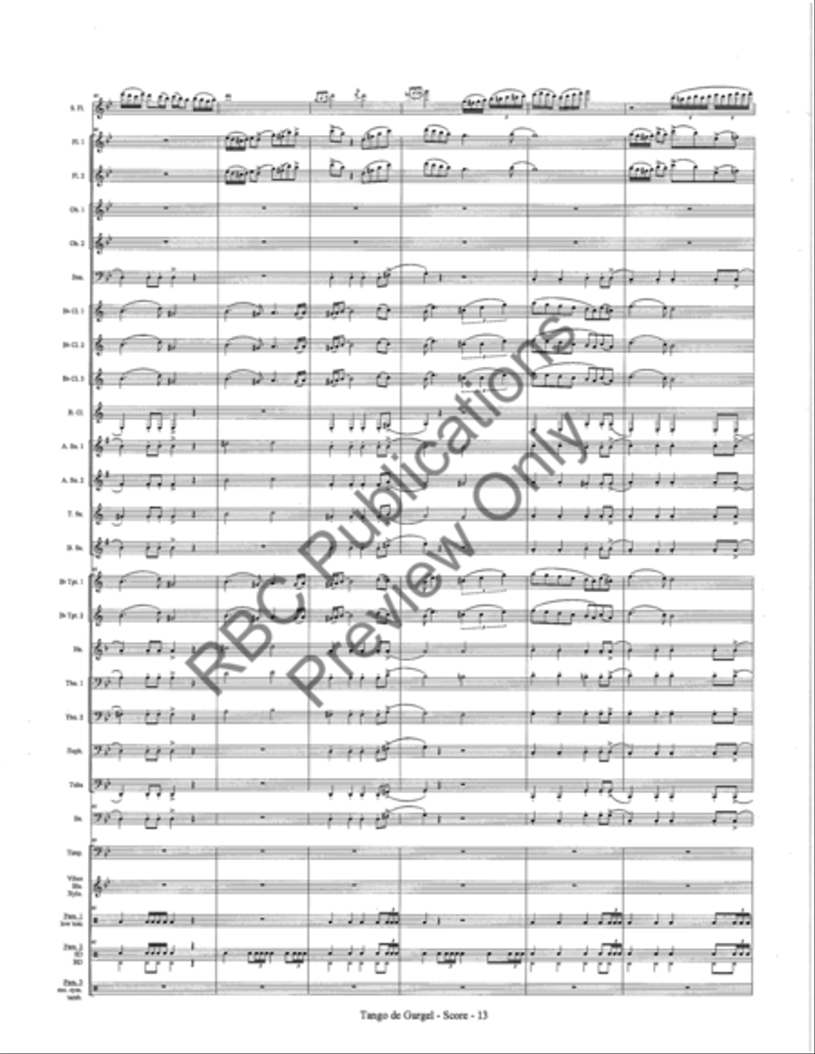 Tango De Gurgel (Score) Tango De Gurgel (Score) Concert Band scores gallery preview page 16