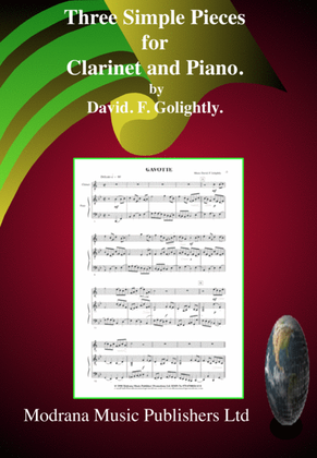 Book cover for Three Simple Pieces for Clarinet and Piano