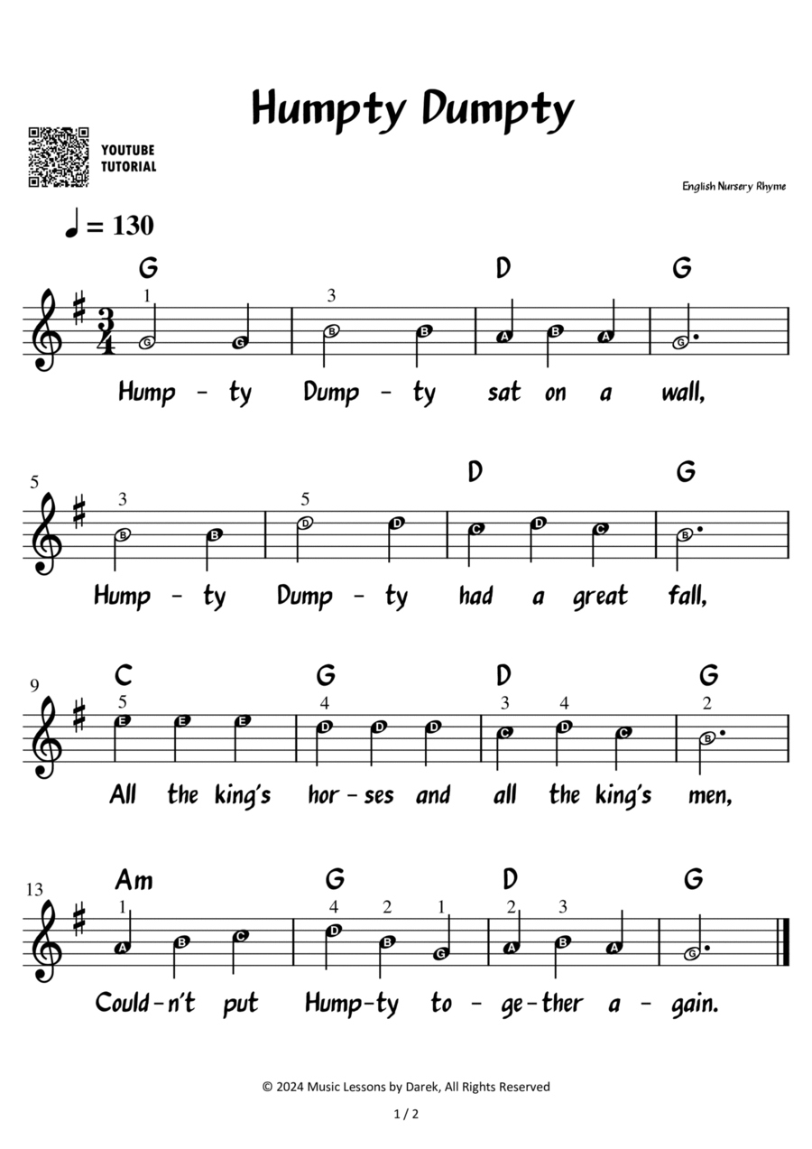 Book cover for Humpty Dumpty – English Nursery Rhyme [VERY EASY]