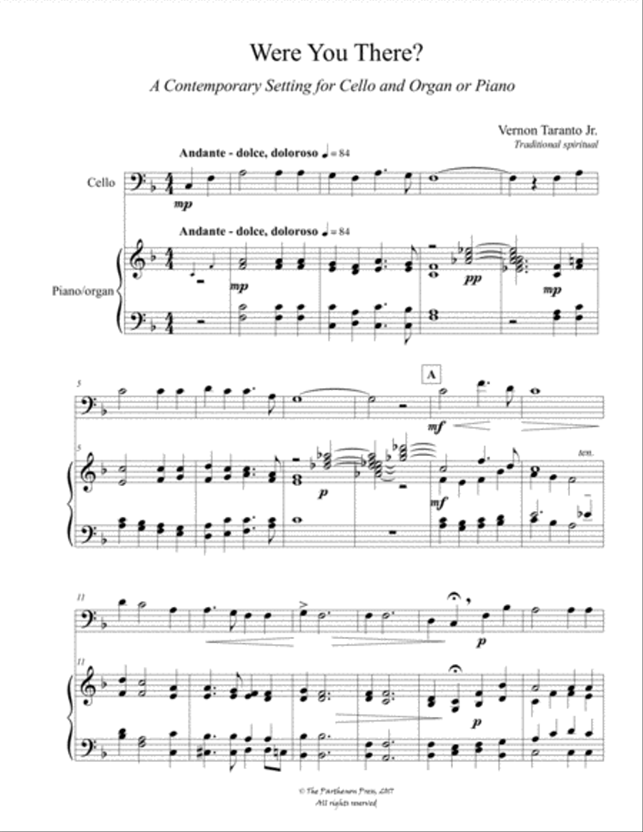 Were You There? Were You There? Piano scores gallery preview page 1