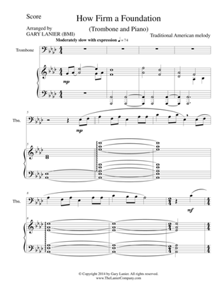 HOW FIRM A FOUNDATION (Trombone/Piano and Trb Part)