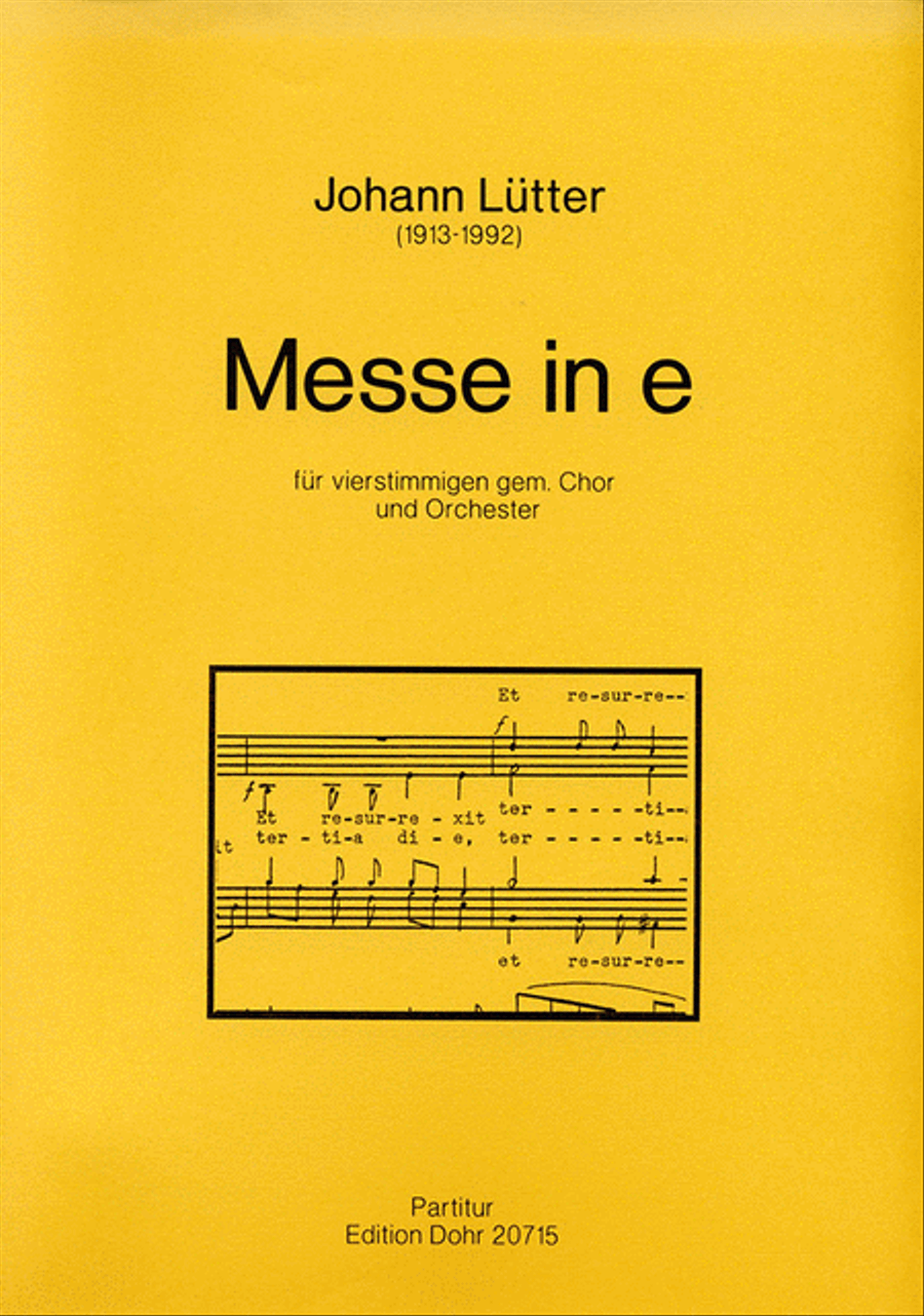 Messe in e für vierstimmigen gem. Chor und Orchester 4-Part scores gallery preview page 1