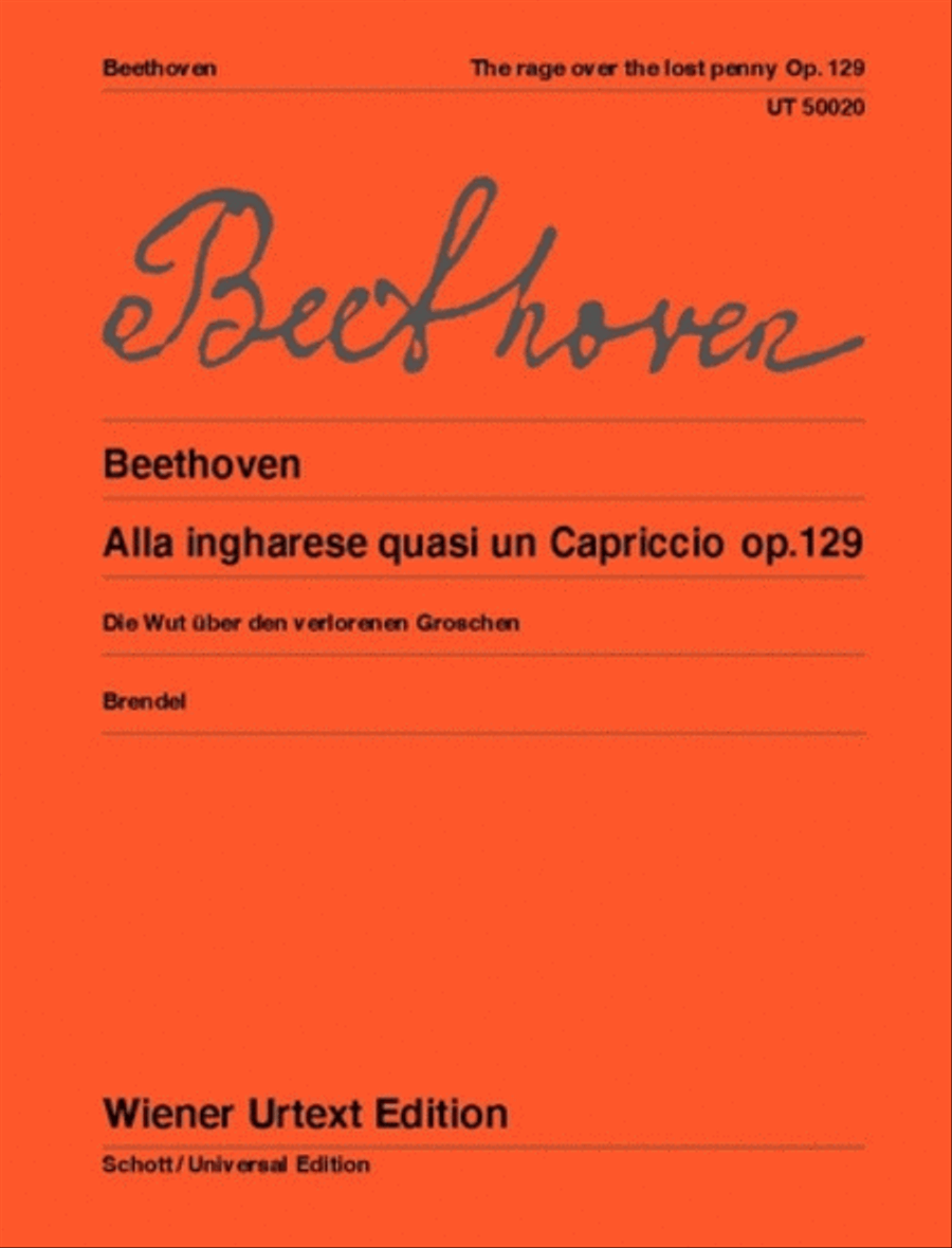 Alla ingharese quasi un Capriccio "Die Wut uber den verlorenen Groschen," Op. 129