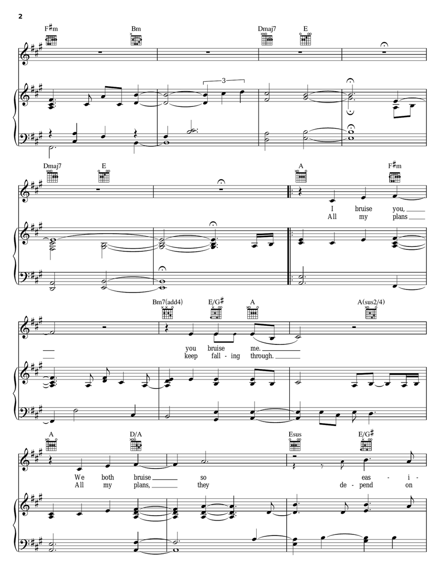 All I Know Piano, Vocal, Guitar scores gallery preview page 2