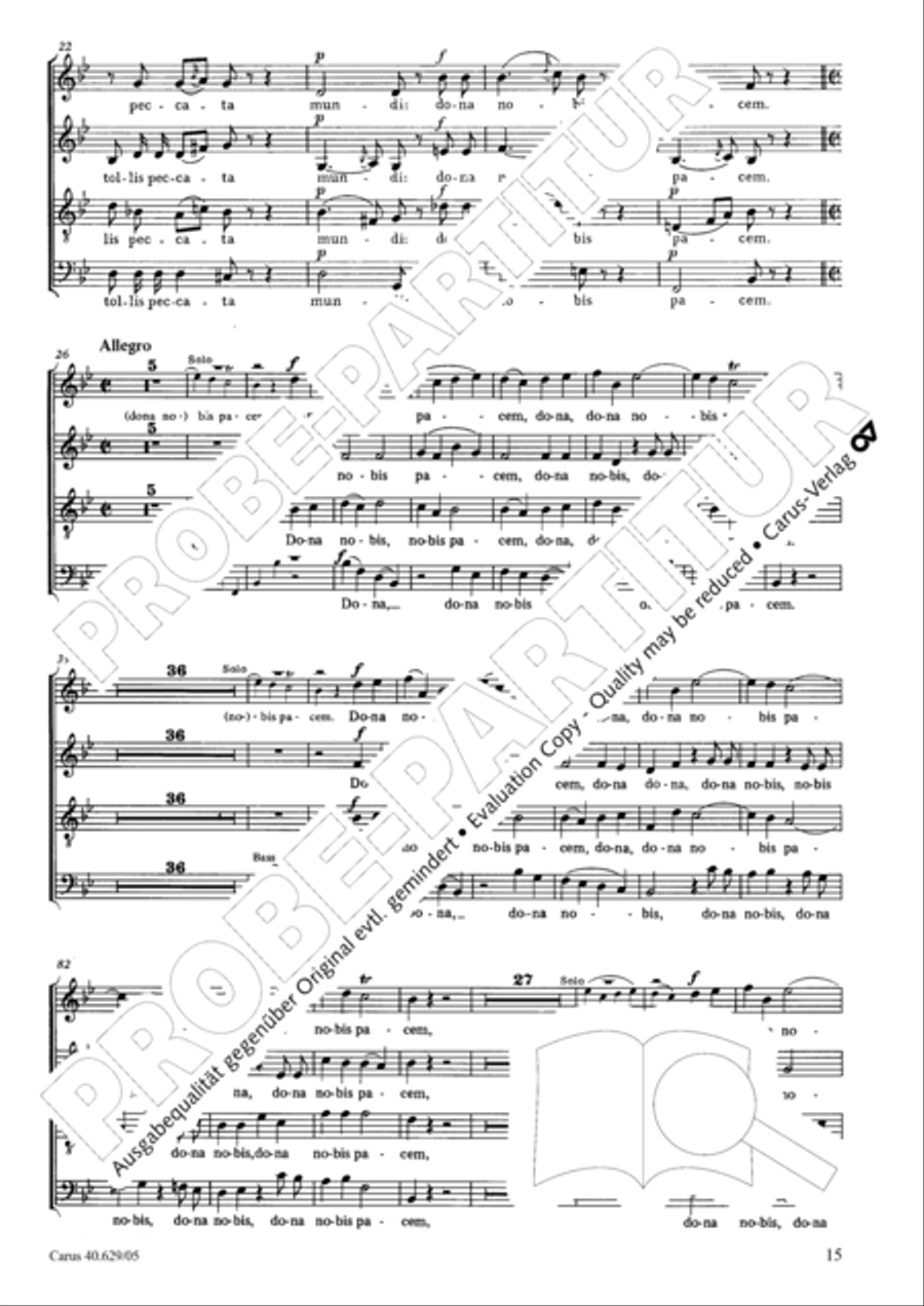 Missa brevis in B flat major 4-Part scores gallery preview page 16