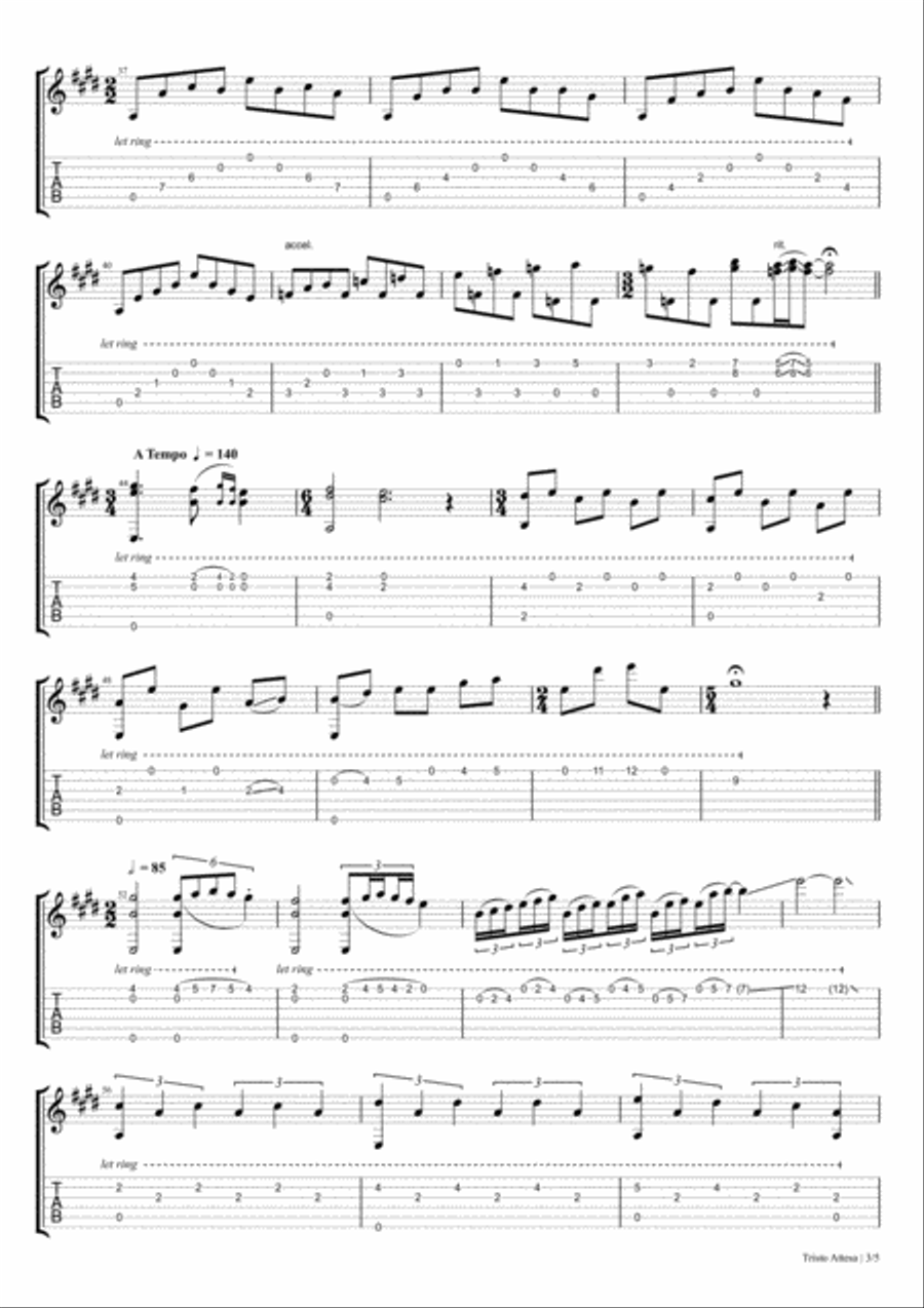Tristo Attesa Acoustic Guitar scores gallery preview page 3