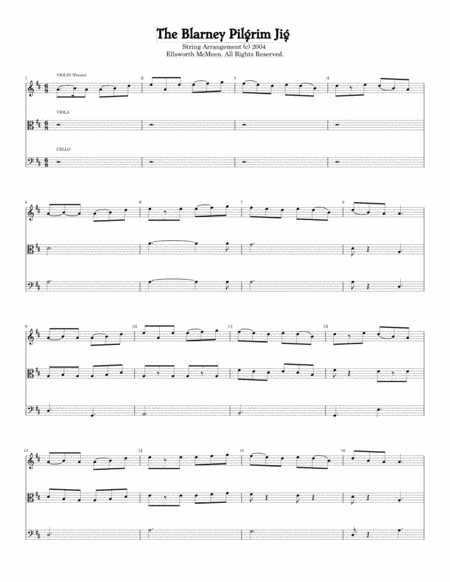 Blarney Pilgrim Jig for Classical String Trio (Violin, Viola, and Cello) image number null