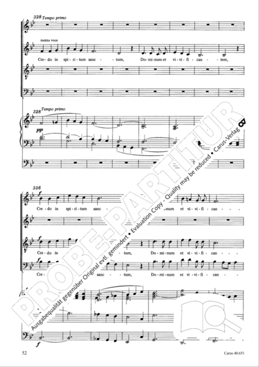 Mass in D Major (Missa in D) 4-Part scores gallery preview page 61