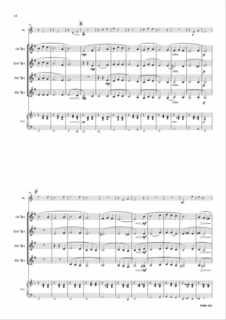 Alp Scenes for 4 Trumpets and Alphorn Trumpet scores gallery preview page 9